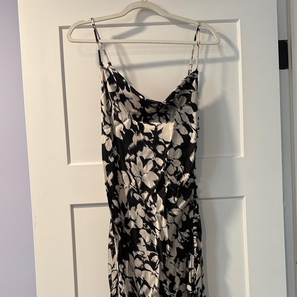LOFT Black and White Floral Maxi Dress